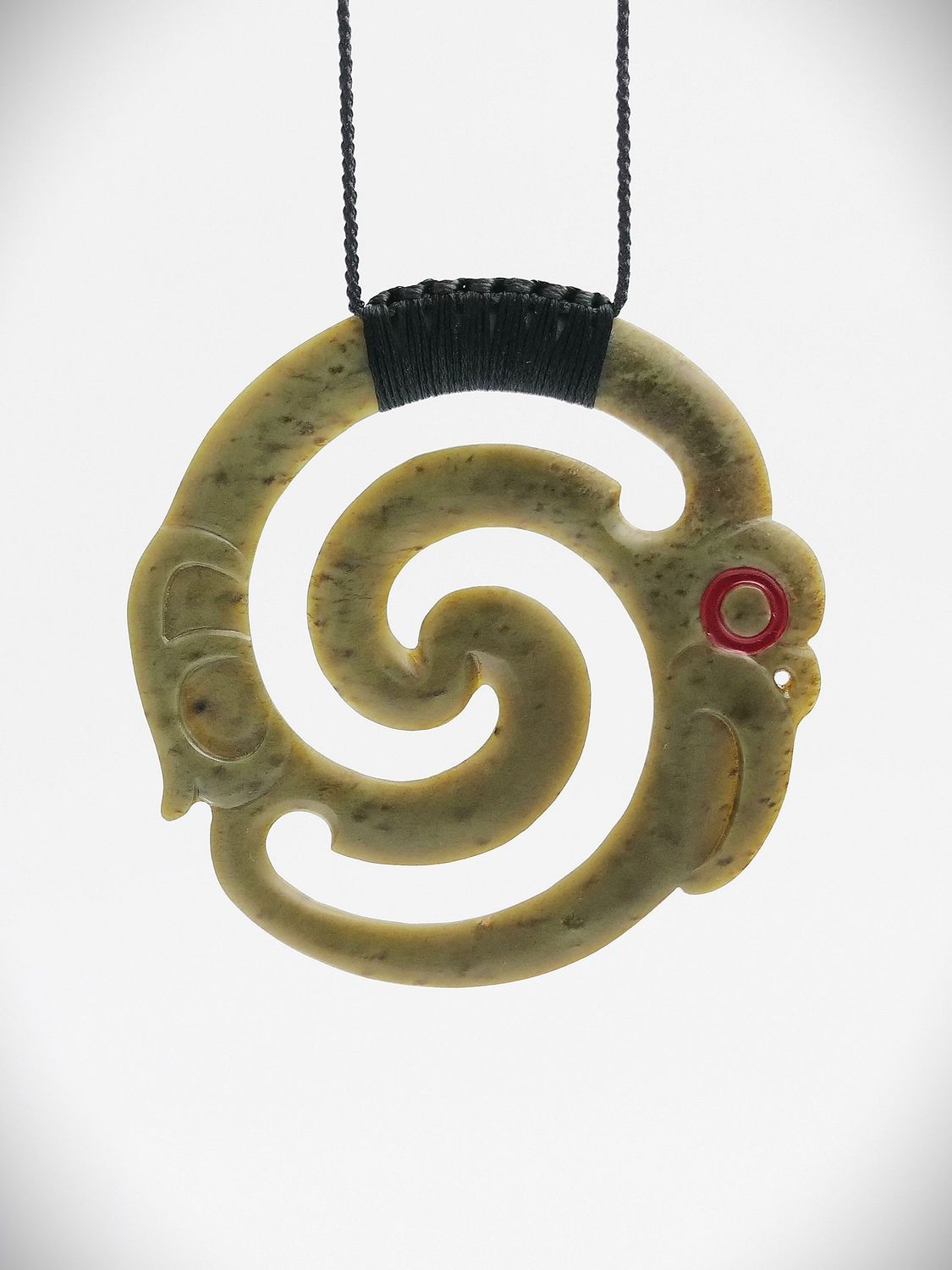 Moko Pounamu Koropepe NZ Genuine Inanga Greenstone - Ngamahanga
