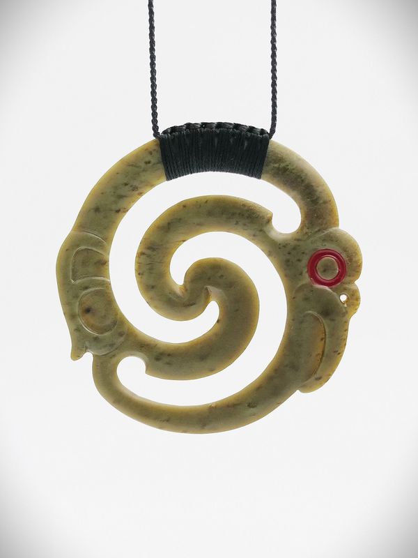 Moko Pounamu Koropepe NZ Genuine Inanga Greenstone - Ngamahanga