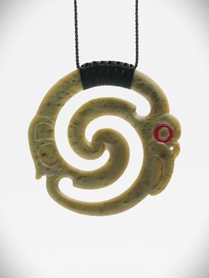 Moko Pounamu Koropepe NZ Genuine Inanga Greenstone - Ngamahanga