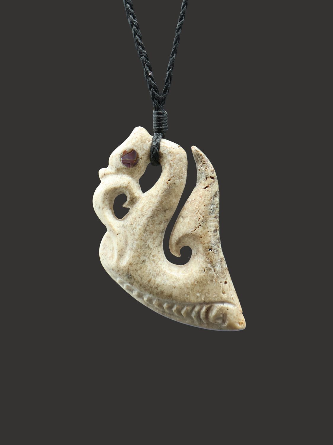 Moko Pounamu Manaia Genuine Whale Bone Carving - Haehaeata