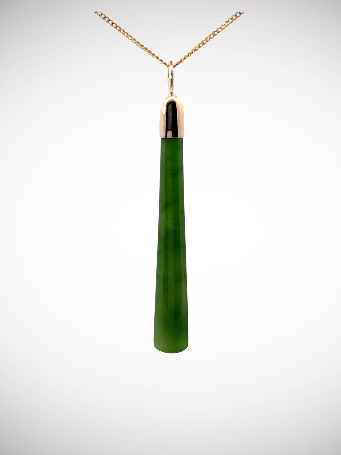 Moko Pounamu Gilt Jewellery Roimata (Teardrop) NZ Genuine Kahurangi Greenstone & 9ct Gold - Mou Waho