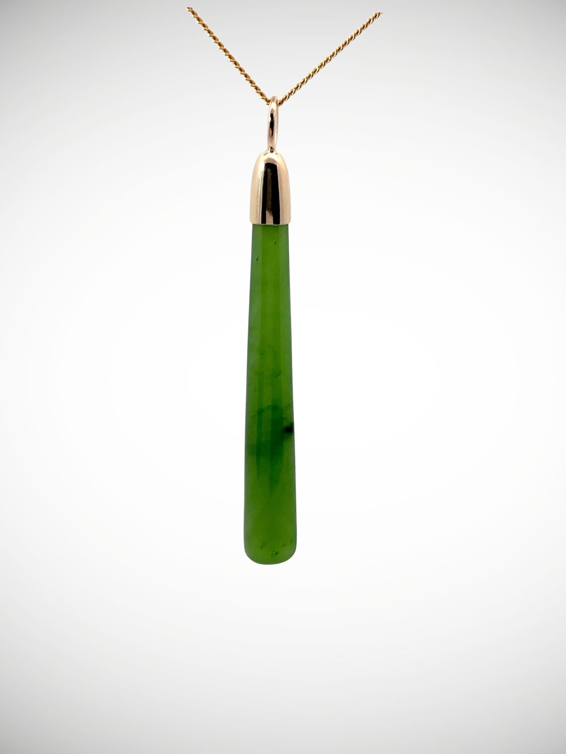Moko Pounamu Gilt Jewellery Roimata (Teardrop) NZ Genuine Kahurangi Greenstone & 9ct Gold - Popotai