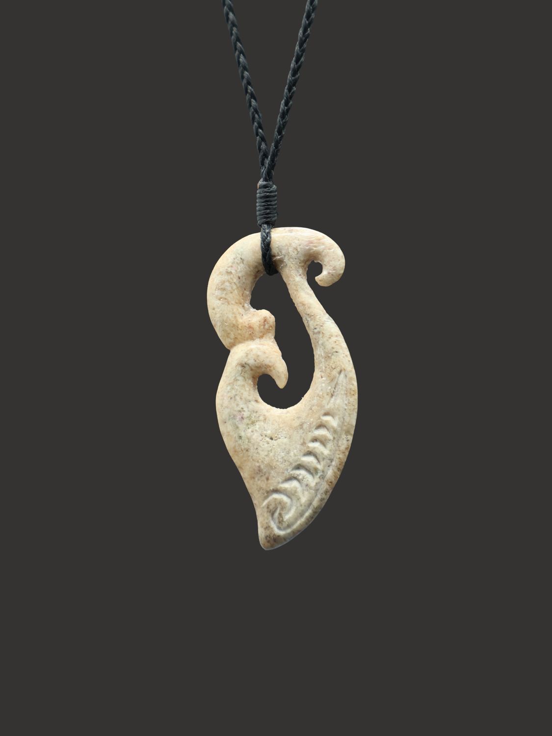 Moko Pounamu Manaia Genuine Whale Bone Carving - Ahaura