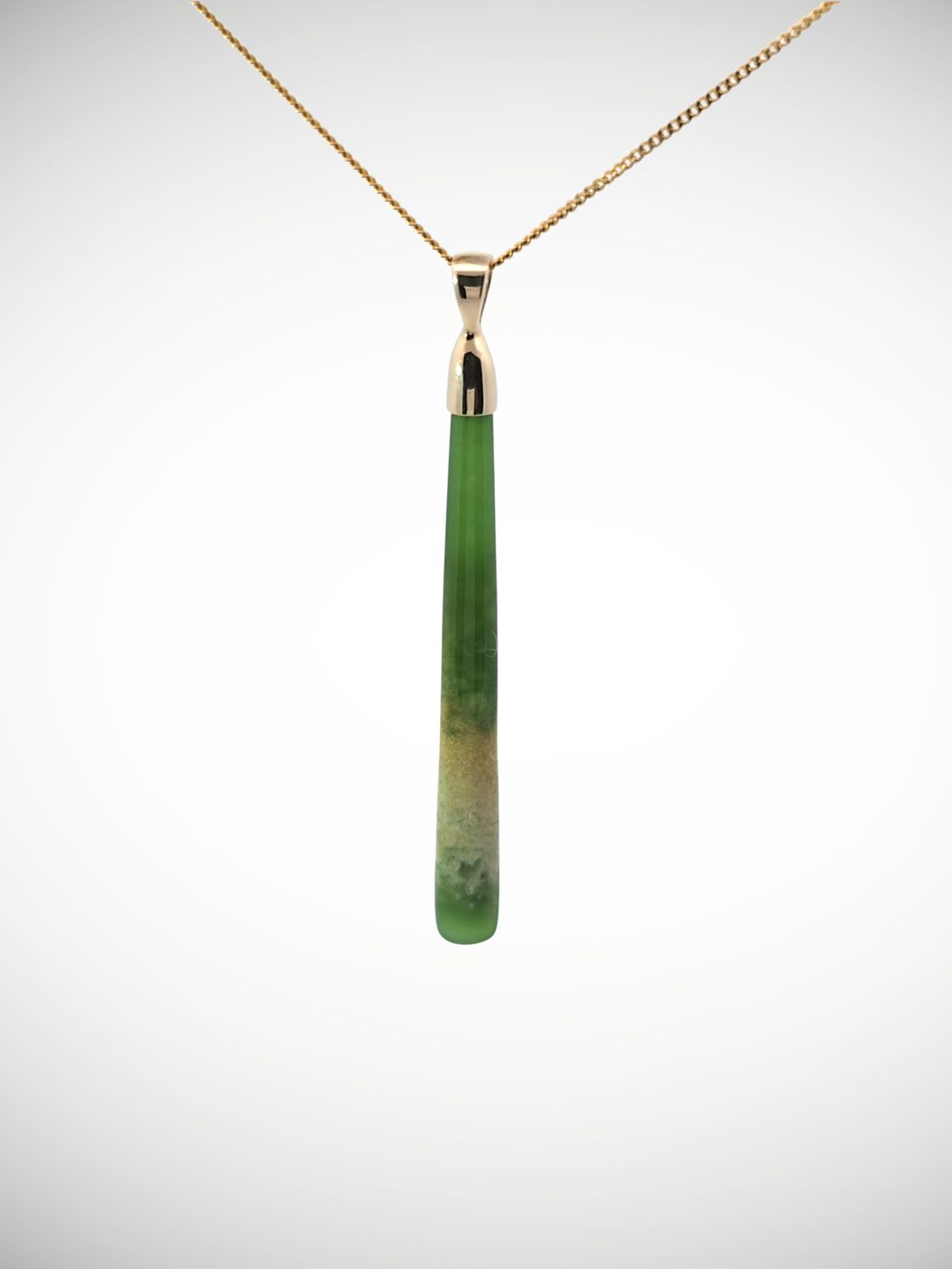 Moko Pounamu Roimata (Teardrop) NZ Genuine Kahurangi Flower Greenstone & 9ct Gold - Tauraka
