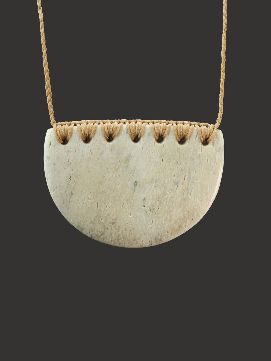 Moko Pounamu Kouma (Breastplate) Whale Bone Carving - Paretao