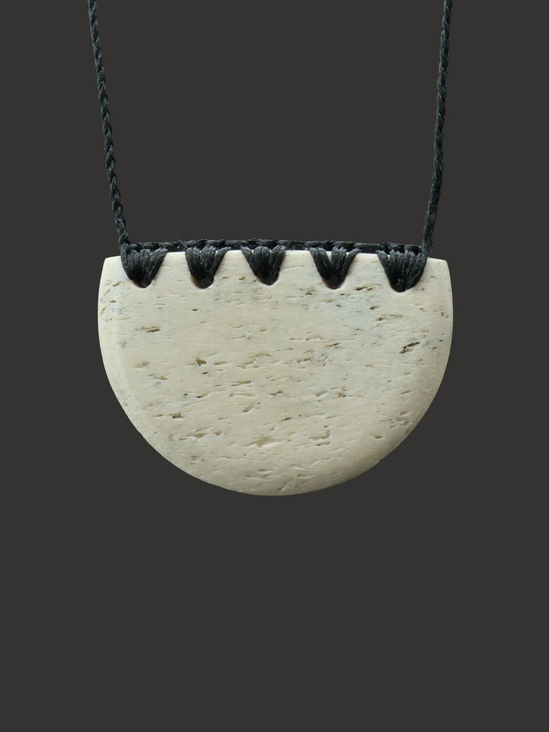 Moko Pounamu Kouma (Breastplate) Whale Bone Carving - Oteauau