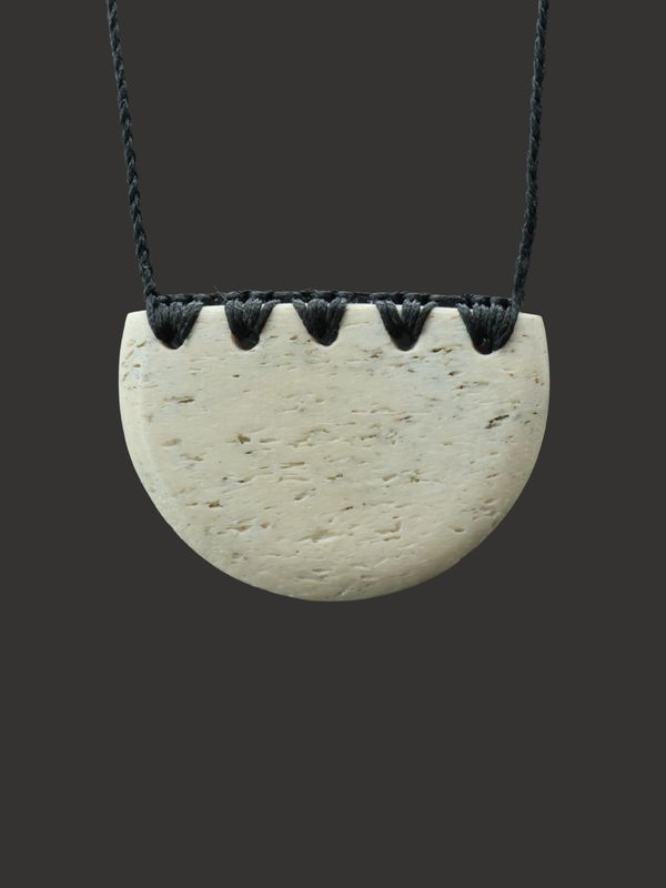 Moko Pounamu Kouma (Breastplate) Whale Bone Carving - Oteauau