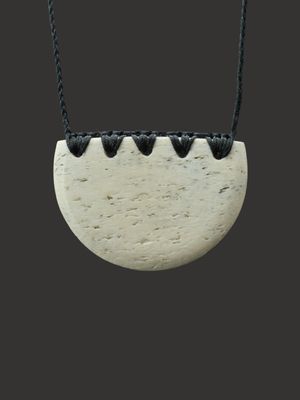 Moko Pounamu Kouma (Breastplate) Whale Bone Carving - Oteauau