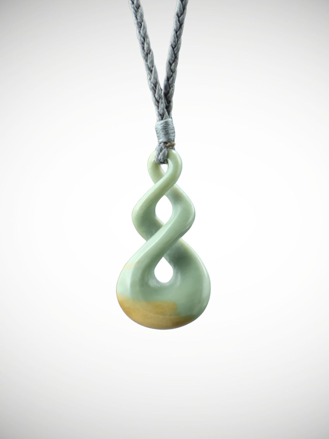 Moko Pounamu Double Pikorua (Twist) NZ Genuine Inanga Greenstone - Takapo