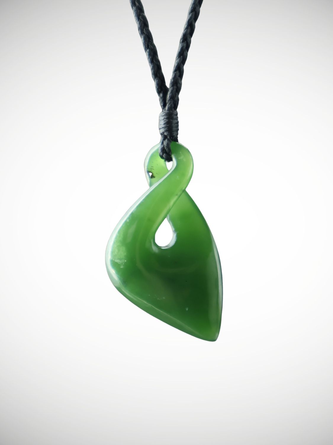 Moko Pounamu Single Pikorua (Twist) NZ Genuine Kahurangi Greenstone - Rakirua