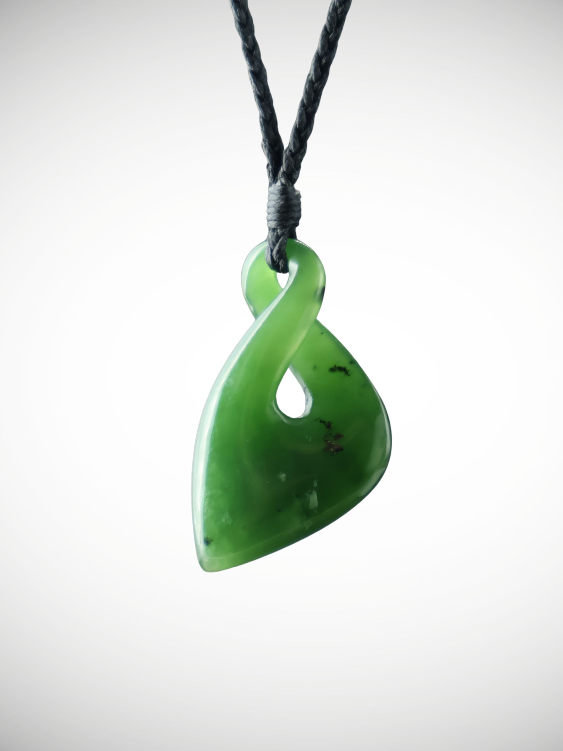 Moko Pounamu Single Pikorua (Twist) NZ Genuine Kahurangi Greenstone - Rakirua