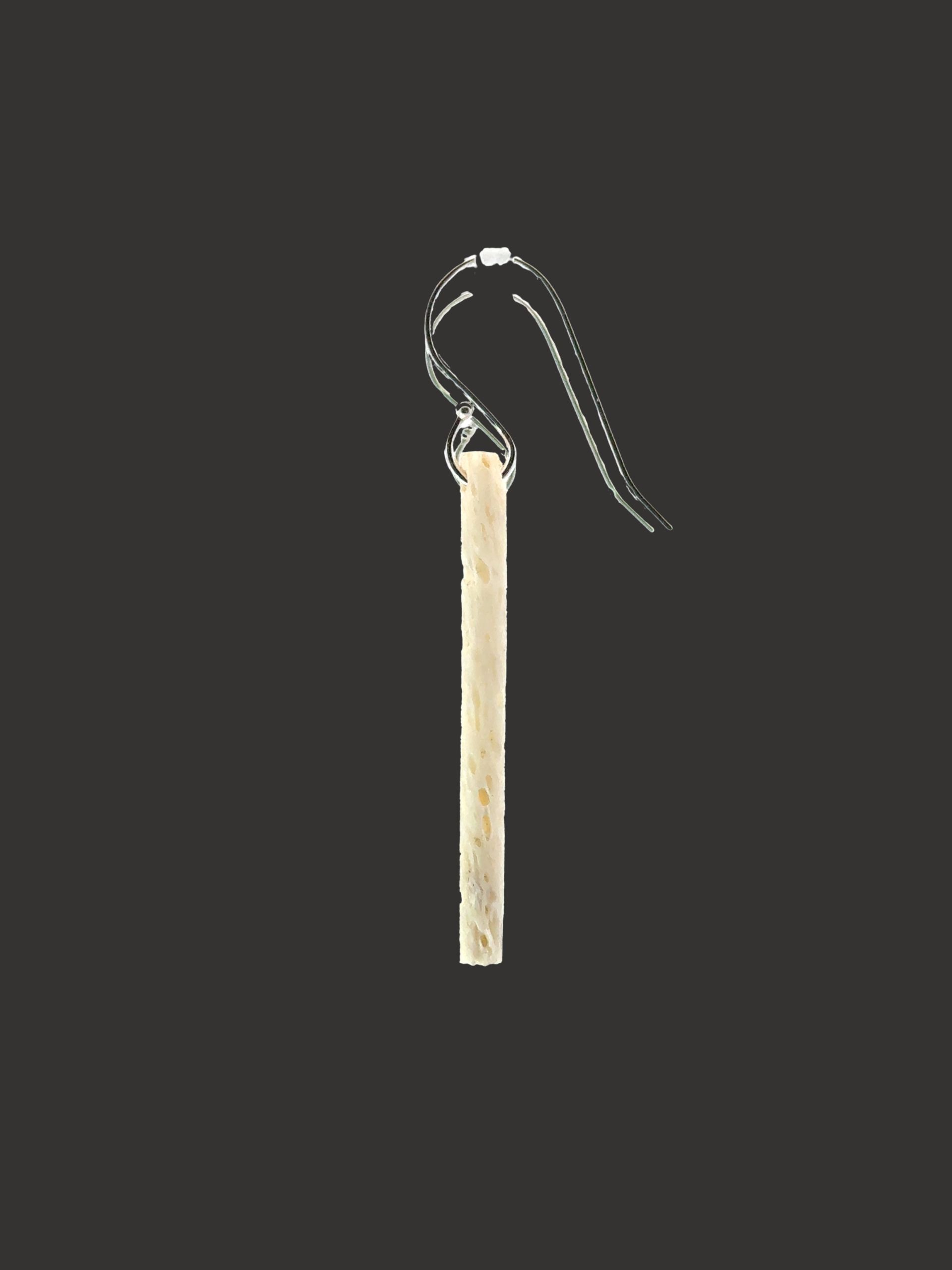 Moko Pounamu Whale Bone and Sterling Silver Drop Earrings - Pukeuri