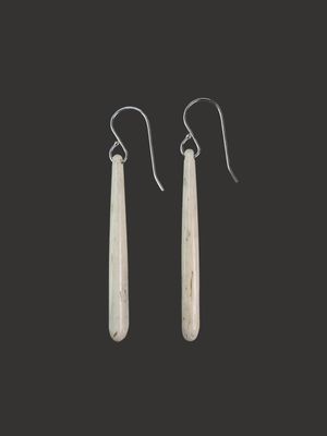 Moko Pounamu Whale Bone and Sterling Silver Drop Earrings  - Opatoti
