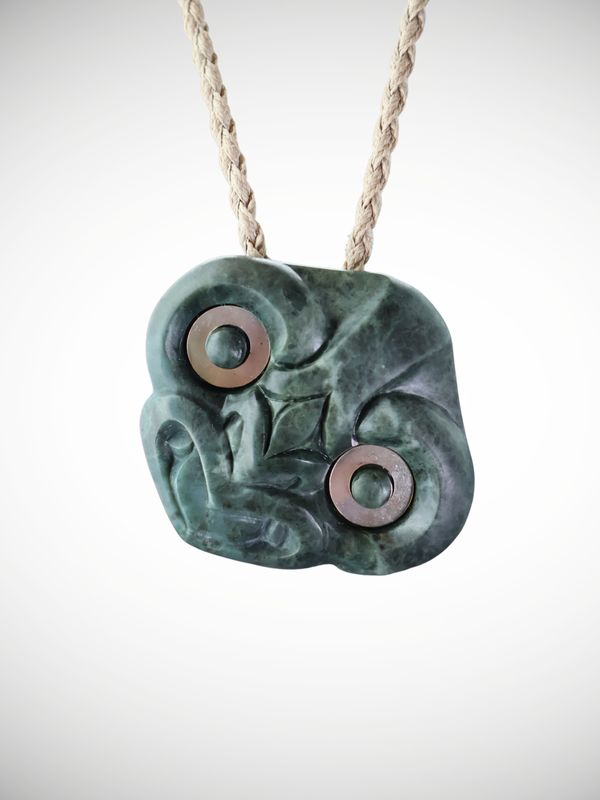 Moko Pounamu Koruru NZ Genuine Nelson Jade Te Tau Ihu Greenstone - Tekimoka