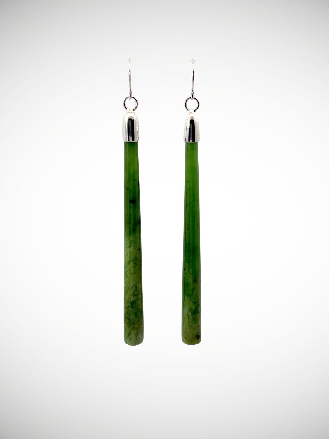 Moko Pounamu NZ Kahurangi Flower Greenstone & Sterling Silver Earrings - Oruahine
