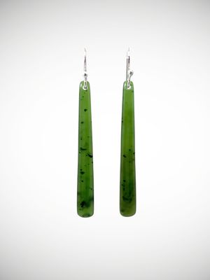 Moko Pounamu NZ Kahurangi Greenstone & Sterling Silver Earrings - Kaimoanahaehae
