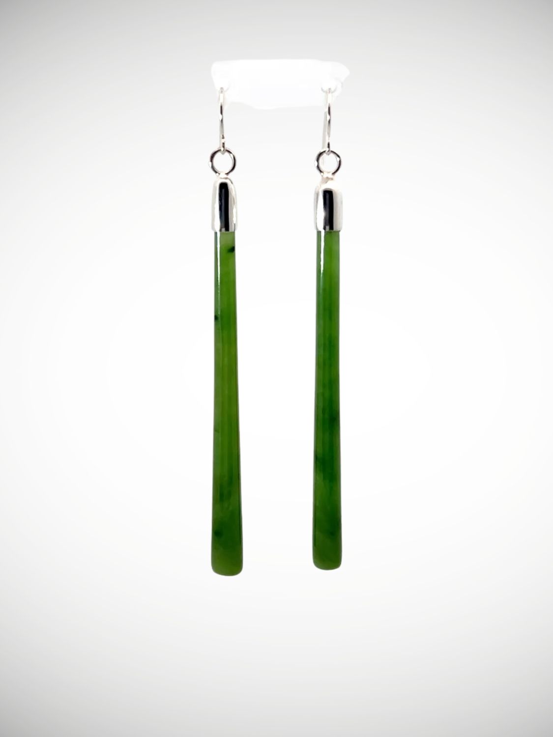 Moko Pounamu NZ Kahurangi Greenstone & Sterling Silver Earrings - Rawaru