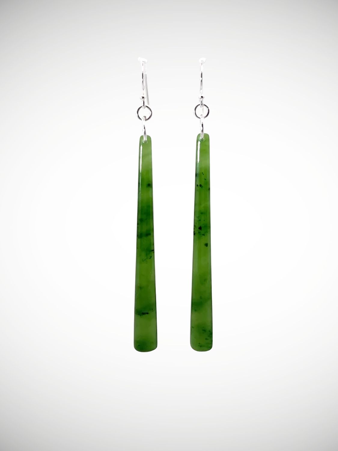 Moko Pounamu NZ Kahurangi Greenstone & Sterling Silver Earrings - Tawhai