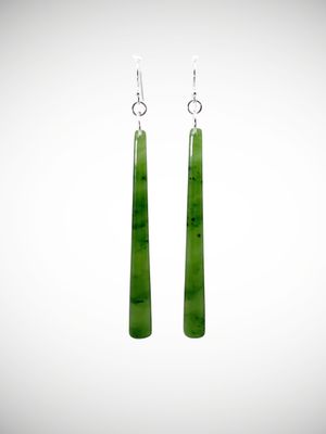 Moko Pounamu NZ Kahurangi Greenstone & Sterling Silver Earrings - Tawhai