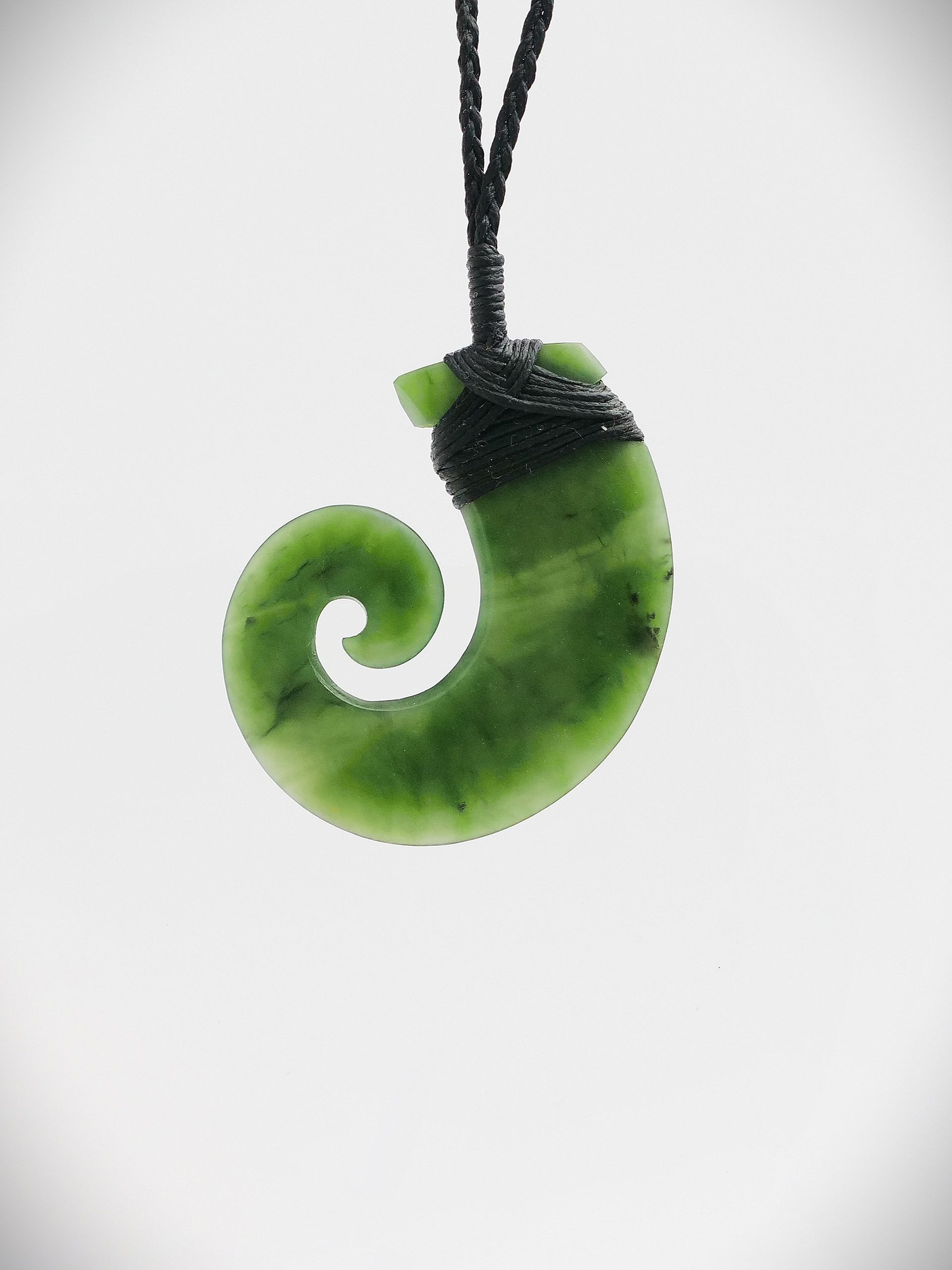 Moko Pounamu Hei Matau (Hook) NZ Genuine Hapopo Greenstone - Matahiwi