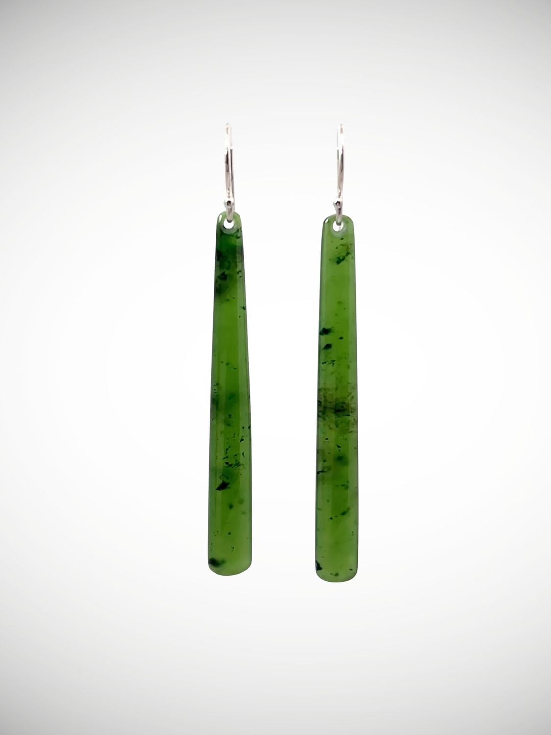 Moko Pounamu NZ Kahurangi Greenstone & Sterling Silver Earrings - Waimea