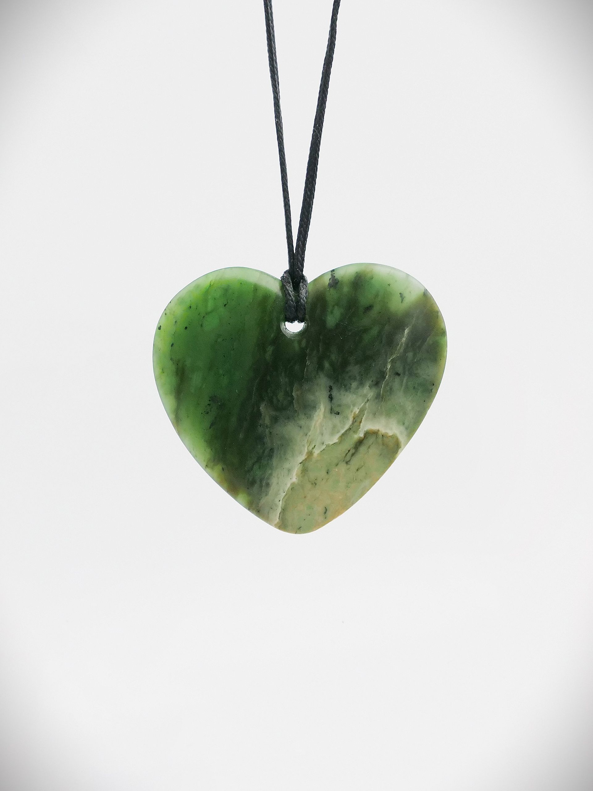 Moko Pounamu Heart NZ Genuine Hapopo Greenstone - Wairoa