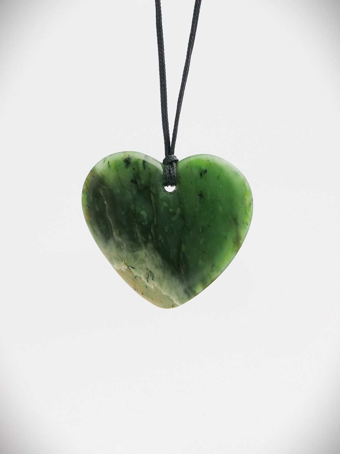 Moko Pounamu Heart NZ Genuine Hapopo Greenstone - Wairoa