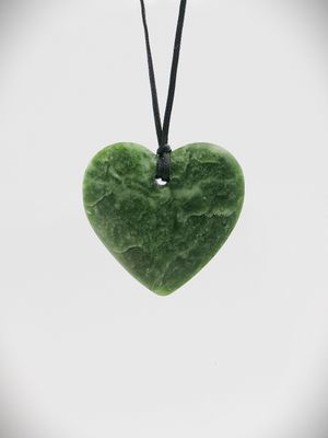 Moko Pounamu Heart NZ Genuine Hapopo Greenstone - Te Koraha
