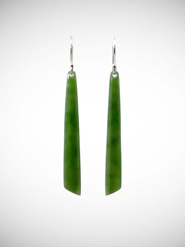 Moko Pounamu NZ Kahurangi Greenstone & Sterling Silver Earrings - Wanaka