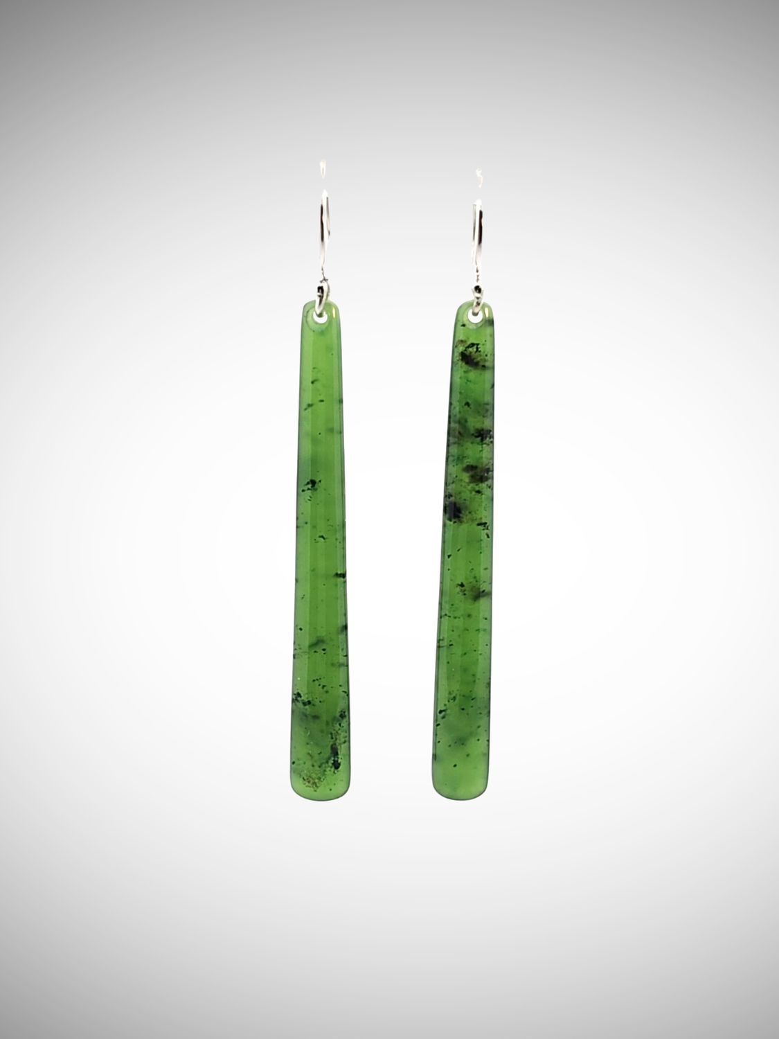 Moko Pounamu NZ Kahurangi Greenstone & Sterling Silver Earrings - Hikuraki
