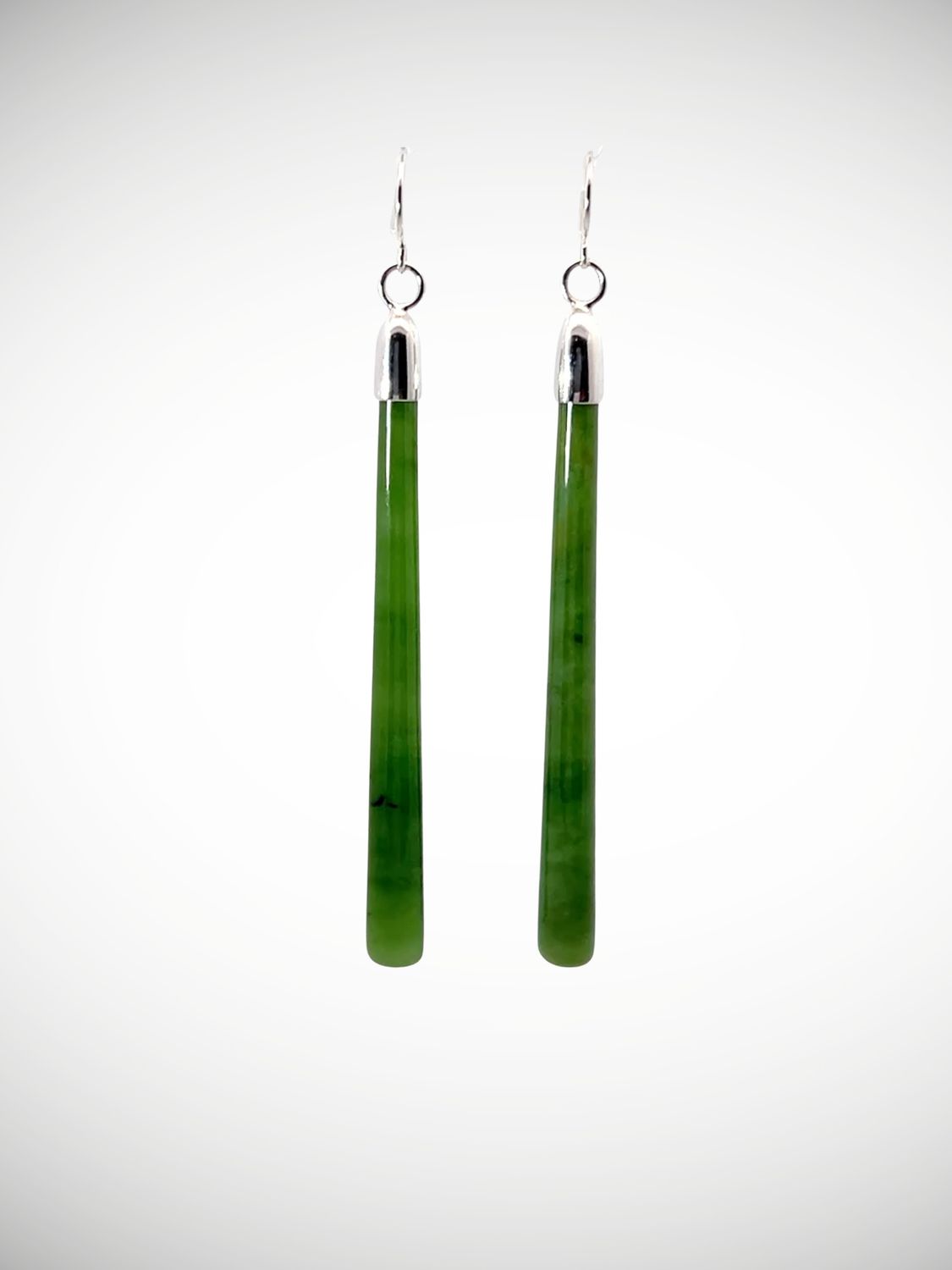 Moko Pounamu NZ Kahurangi Greenstone & Sterling Silver Earrings - Waihora