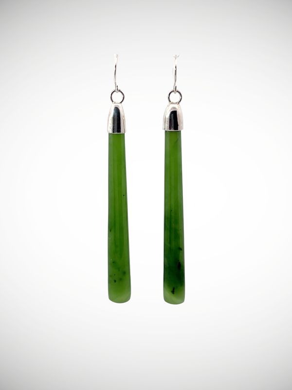Moko Pounamu NZ Kahurangi Greenstone & Sterling Silver Earrings -  Kahutai