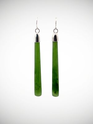 Moko Pounamu NZ Kahurangi Greenstone & Sterling Silver Earrings -  Kahutai