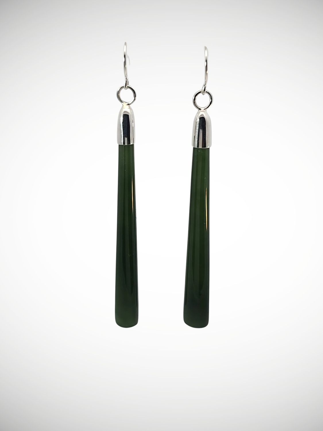 Moko Pounamu NZ Kawakawa & Sterling Silver Earrings - Whakaari