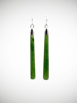 Moko Pounamu NZ Kahurangi Greenstone & Sterling Silver Earrings -  Te Houhou