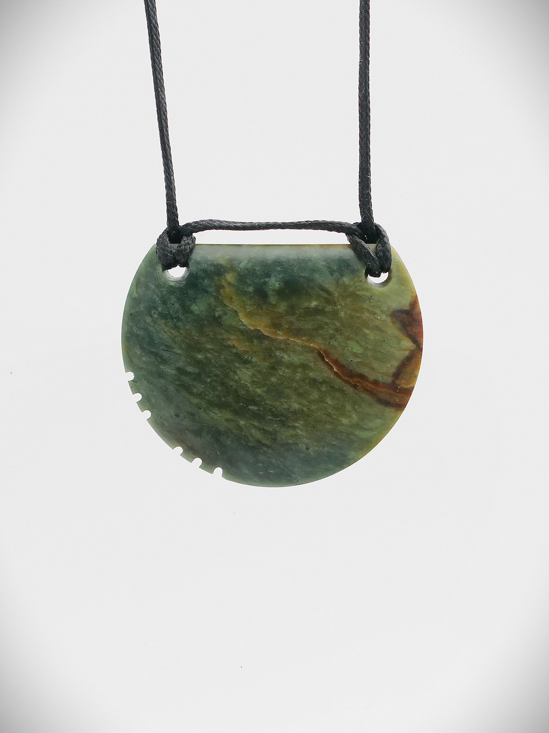 Moko Pounamu Kouma (Breastplate) NZ Genuine Hapopo Greenstone - Putere