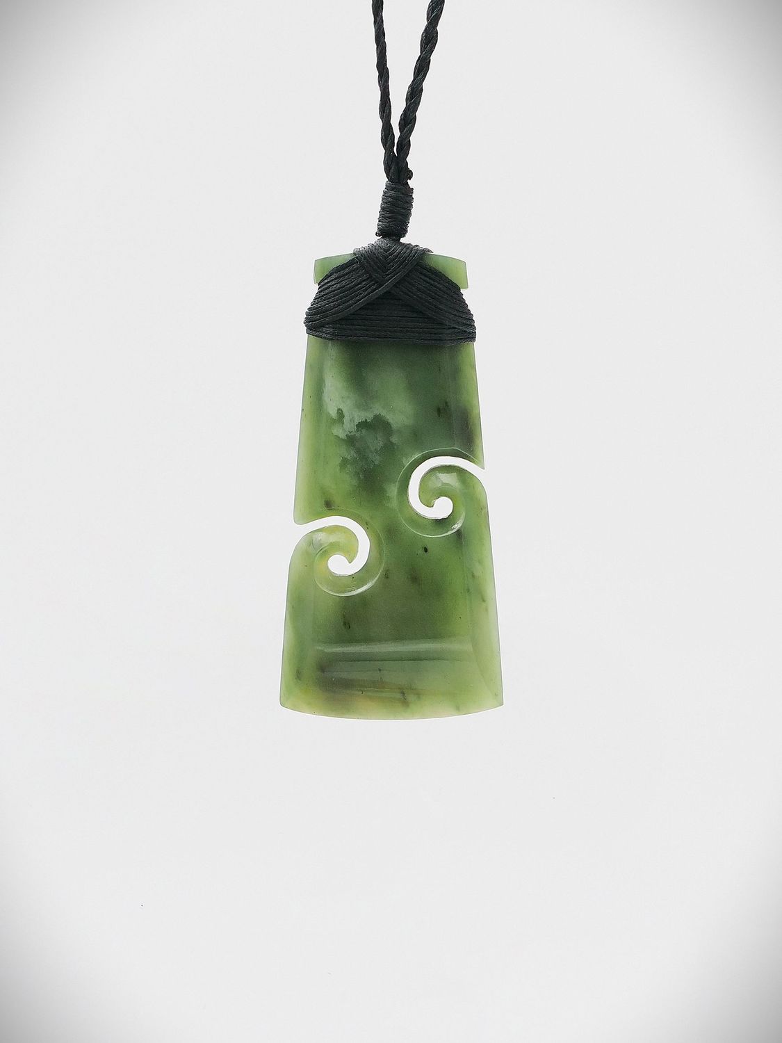 Moko Pounamu Koru Toki NZ Genuine Kawakawa Greenstone - Awanui