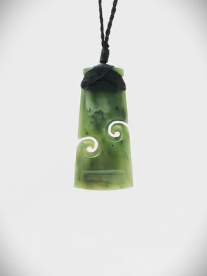 Moko Pounamu Koru Toki NZ Genuine Kawakawa Greenstone - Awanui