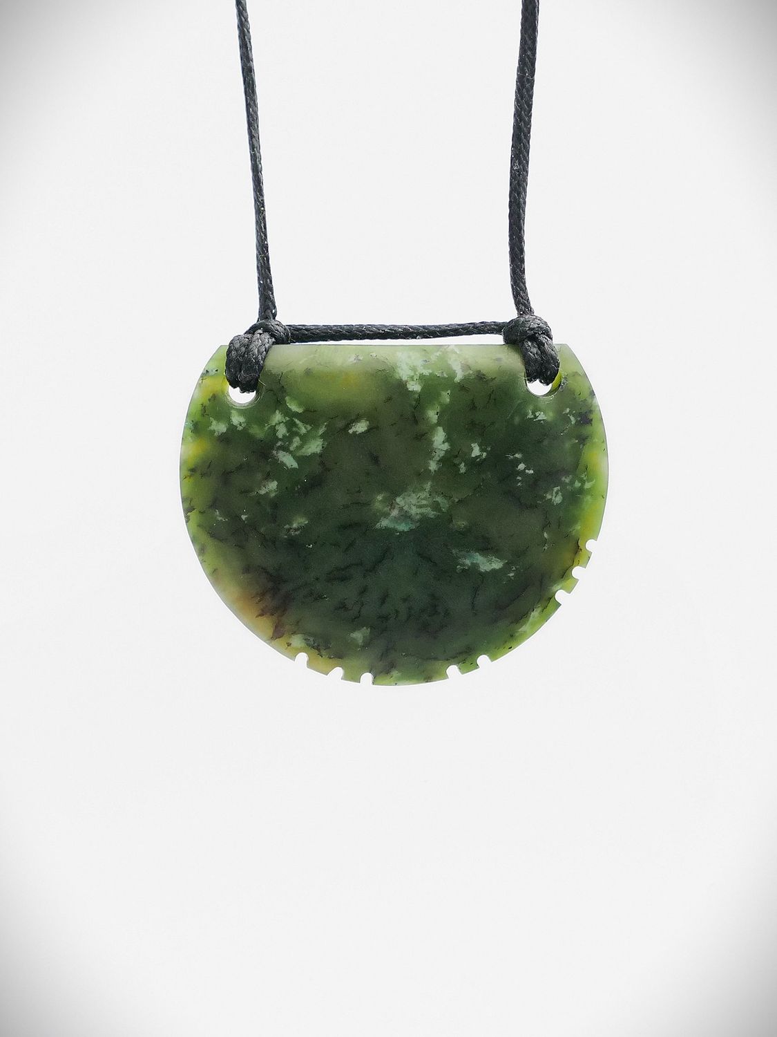 Moko Pounamu Kouma (Breastplate) NZ Genuine Hapopo Greenstone - Raupunga