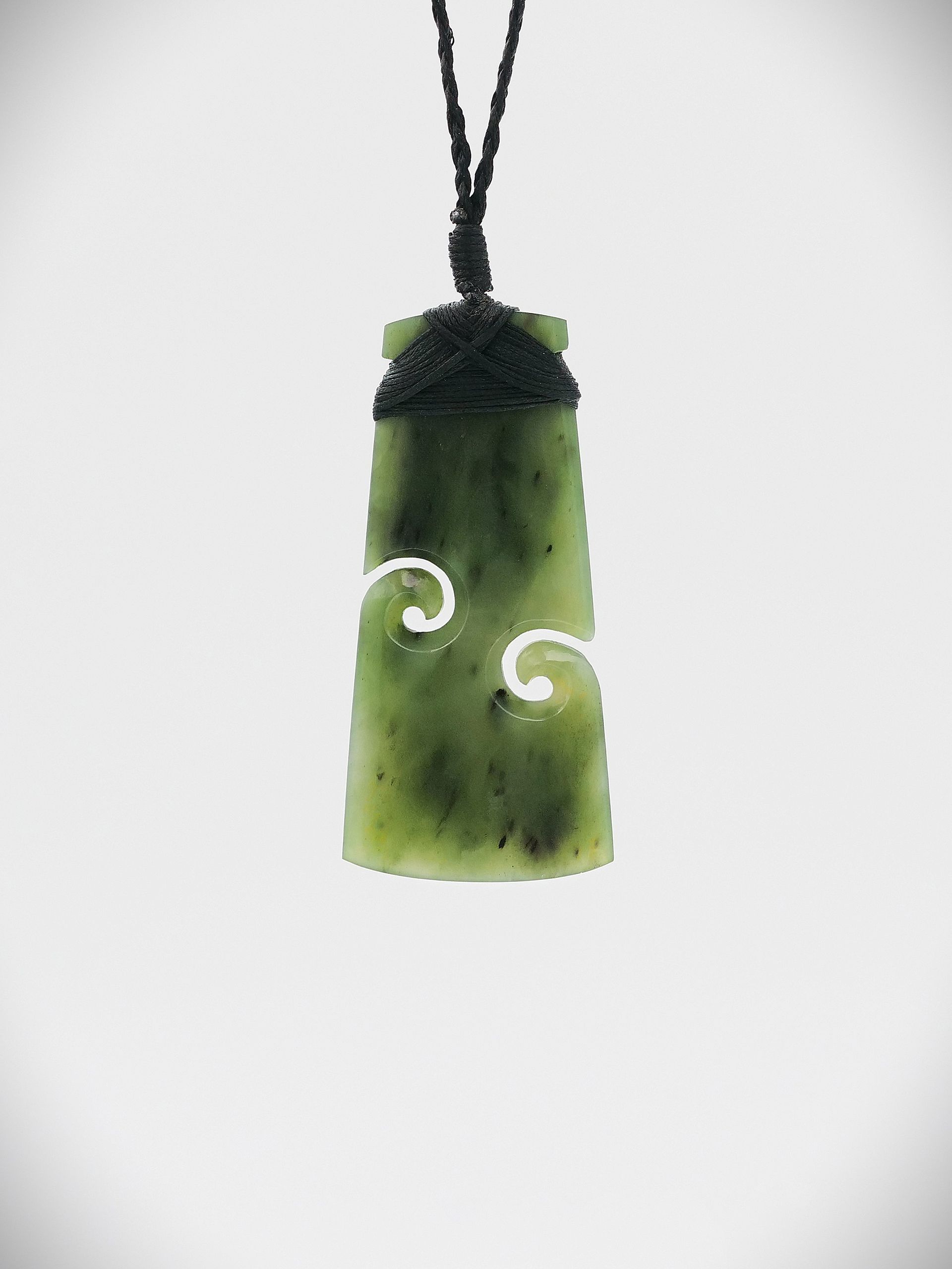 Moko Pounamu Koru Toki NZ Genuine Kawakawa Greenstone - Awanui