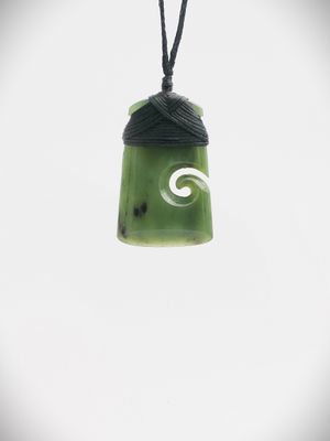 Moko Pounamu Koru Toki NZ Genuine Kawakawa Greenstone - Iwitea