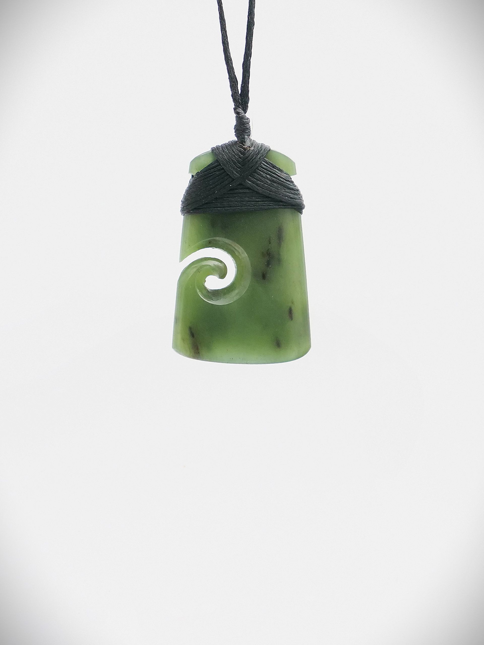 Moko Pounamu Koru Toki NZ Genuine Kawakawa Greenstone - Iwitea