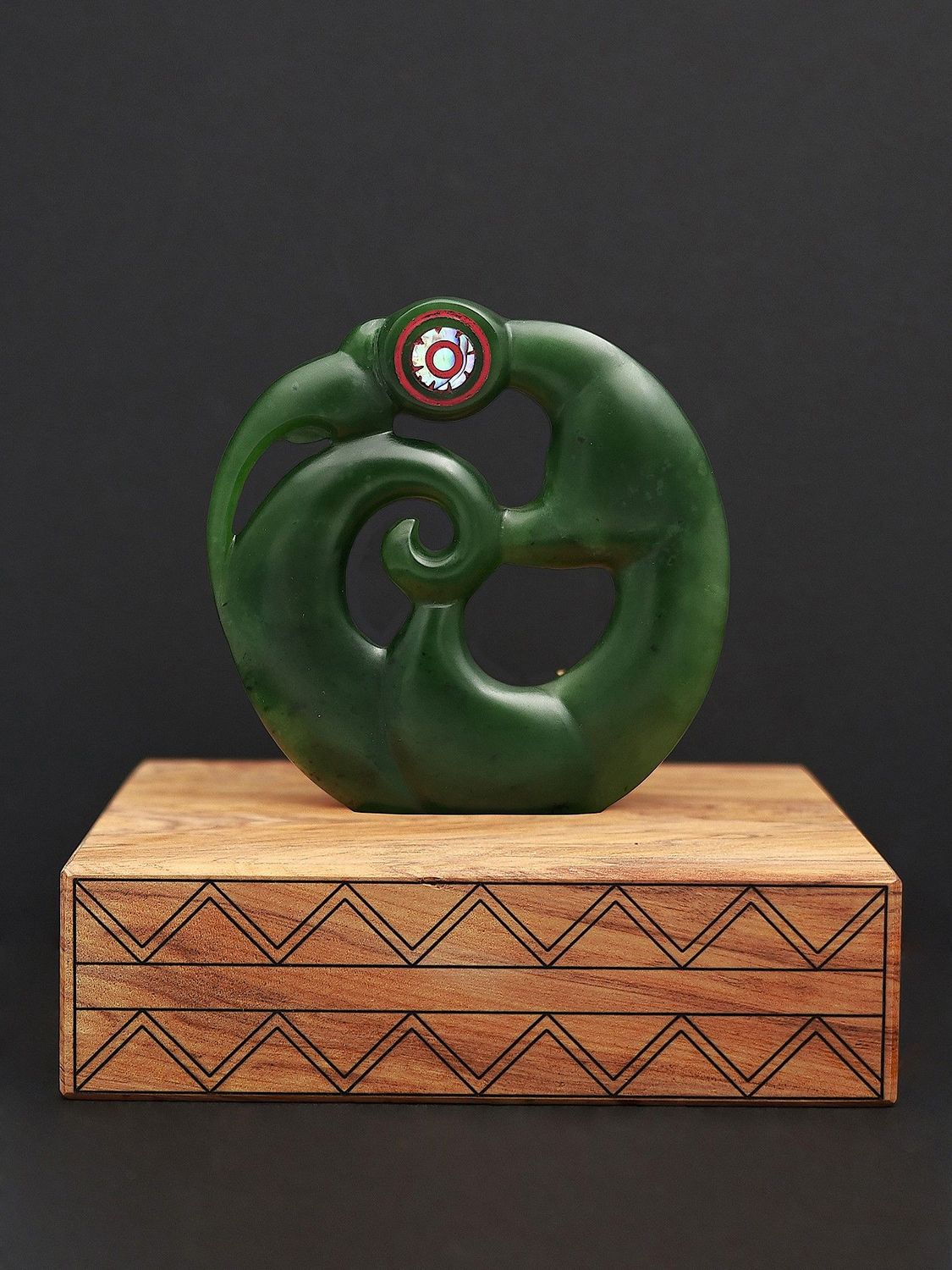 Moko Pounamu Koropepe NZ Genuine Kahurangi Greenstone - Wharepapa