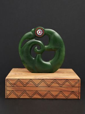 Moko Pounamu Koropepe NZ Genuine Kahurangi Greenstone - Wharepapa