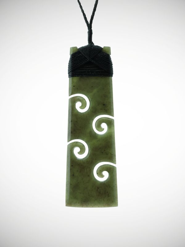 Moko Pounamu Toki NZ Genuine Inanga Greenstone - Rakirua