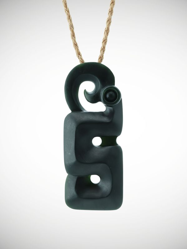 Moko Pounamu Manaia NZ Genuine Kawakawa Greenstone - Mangaorapa