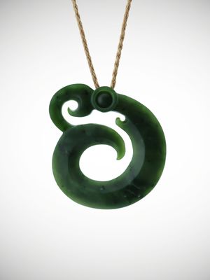 Moko Pounamu Manaia NZ Genuine Kawakawa Greenstone - Kaipipi