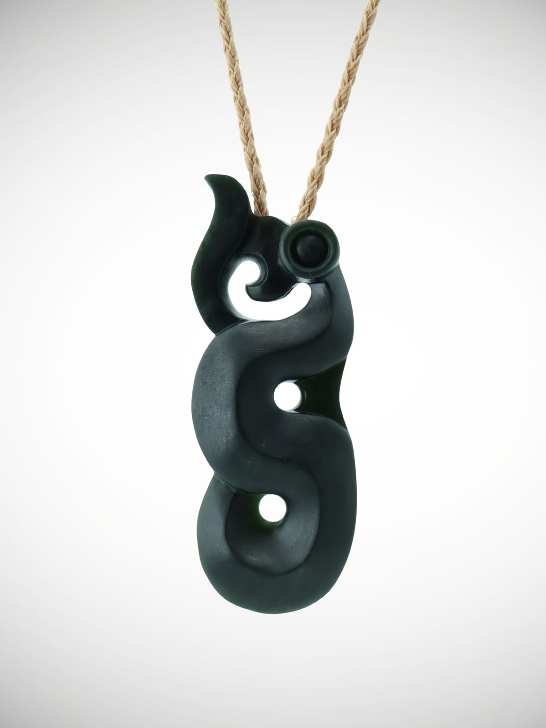 Moko Pounamu Manaia NZ Genuine Kawakawa Greenstone - Tikotatahi