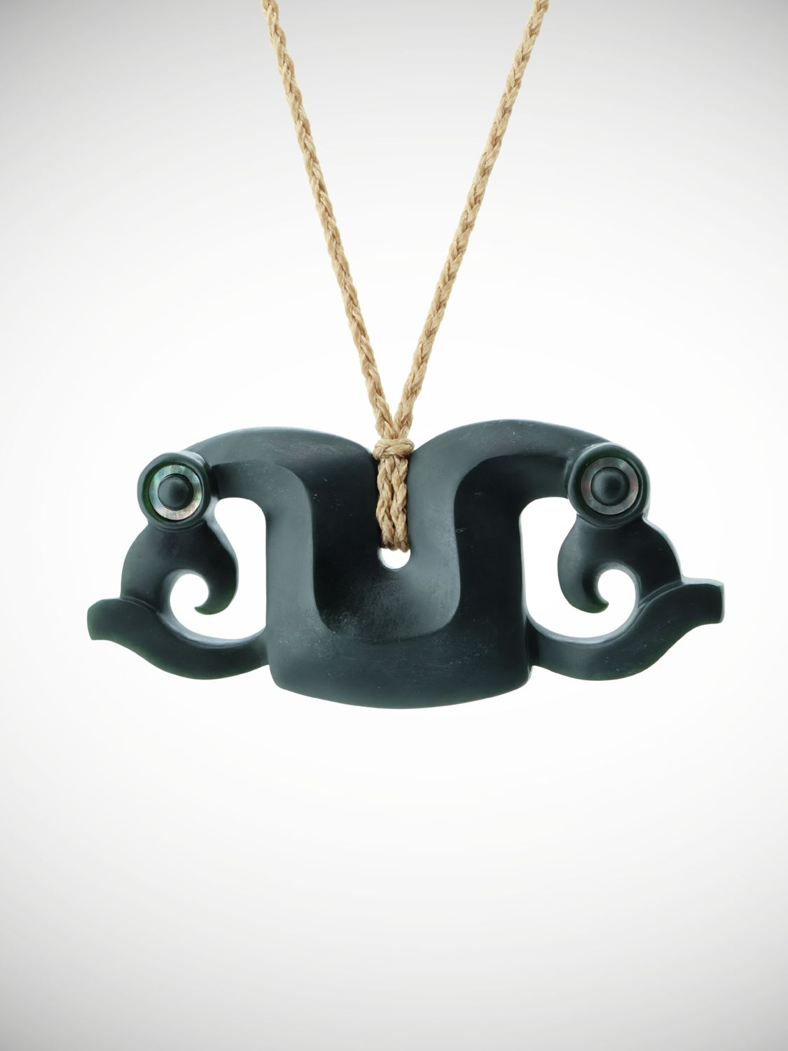 Moko Pounamu Peka Peka NZ Genuine Kawakawa Greenstone - Motunui