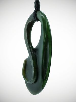 Moko Pounamu Taniwha NZ Genuine Kawakawa Greenstone - Ohonu